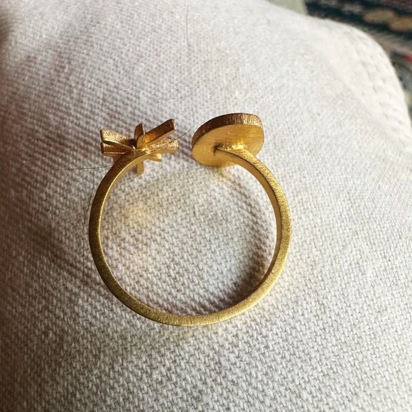 Joan Miró Gold-Plated Dot & Star Cuff Ring 24k Gold Fill New in Box - Picture 8 of 10